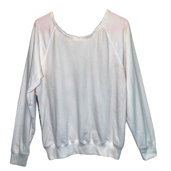 Victoria's Secret PINK Hawaiian Floral Print White Sweatshirt size Small NWT - Picture 2 of 5